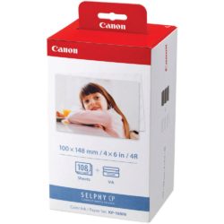 Canon Selphy KP-108IN Ink Cartridge / Paper Kit, Tri-Colour Multipack, 3115B001
